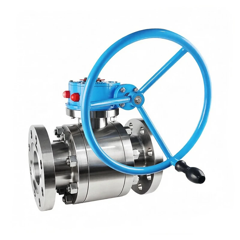 Worm Gear Forged Steel 3-Piece Flanged Ball Valve